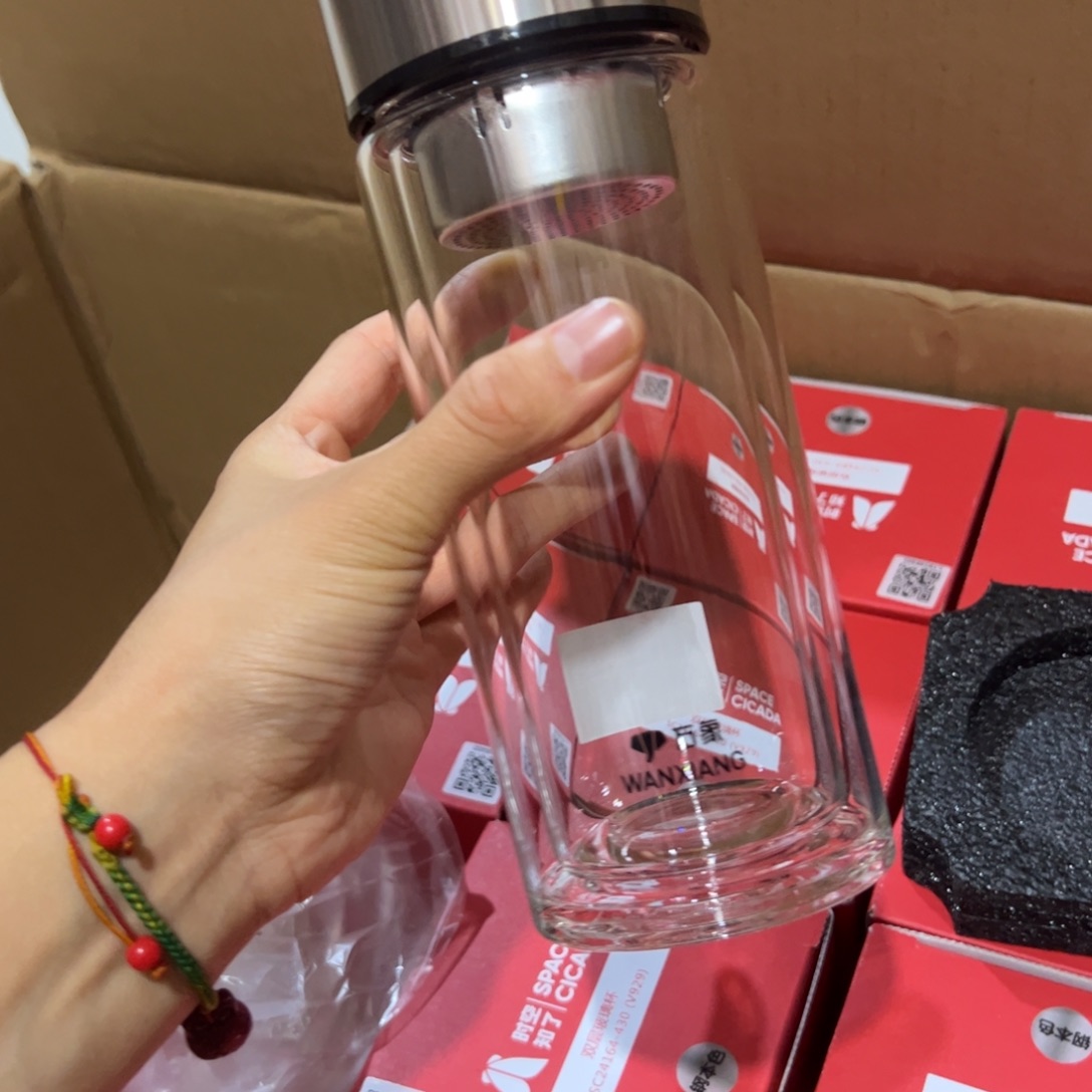 万象时空知了v929玻璃杯430玻璃杯➕杯套