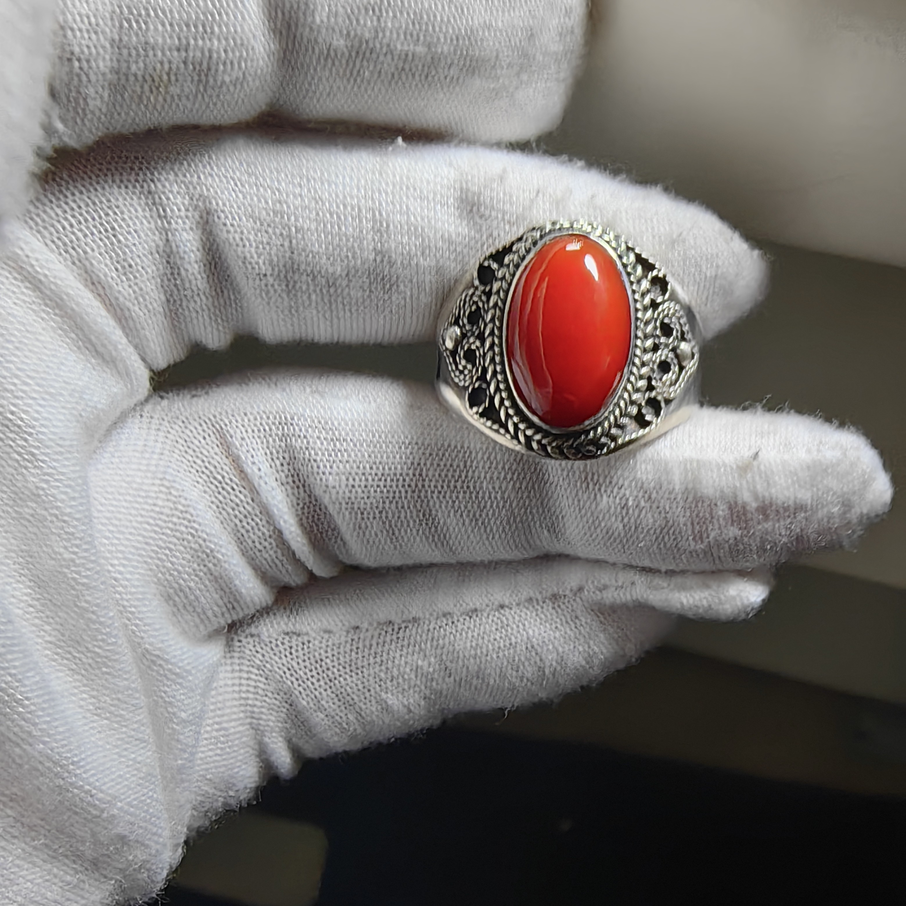 足银戒指 时尚复古手工制作戒指