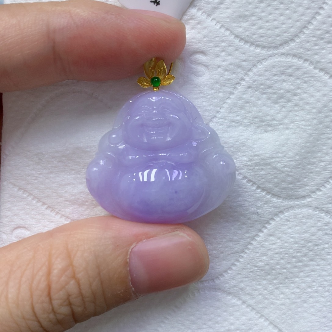 颈饰18K金镶嵌翡翠翡翠