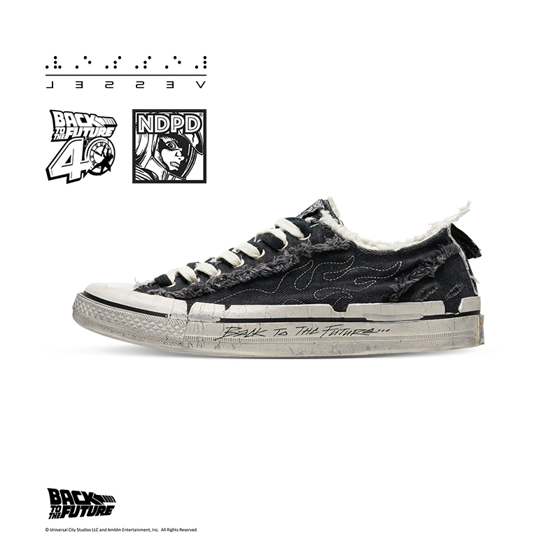 XVESSEL【三方联名款】NDPDx回到未来三方联名低帮做旧帆布鞋低高帮