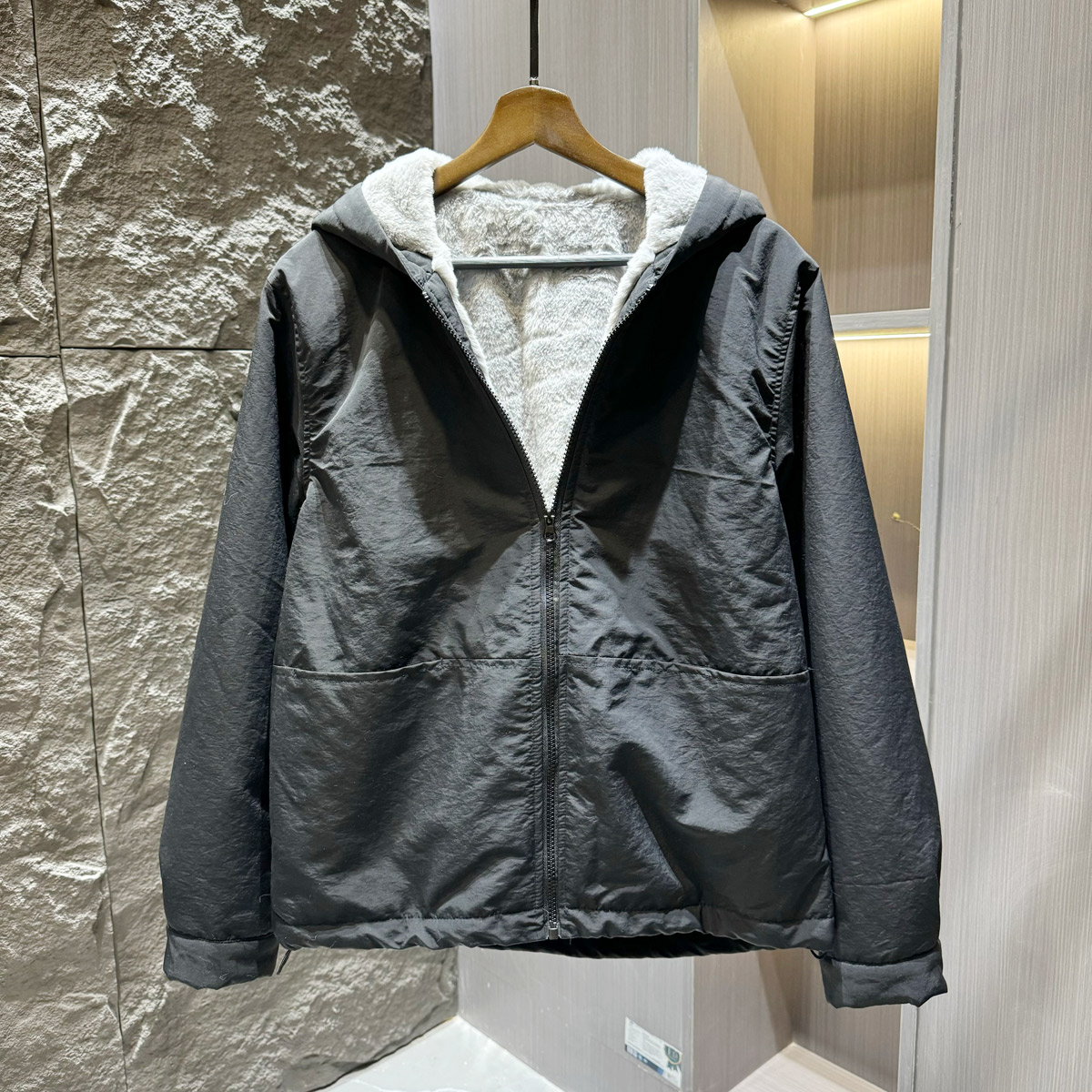 冬季座山雕百搭大口袋连帽加绒夹克潮牌INS港风宽松抽绳保暖外套