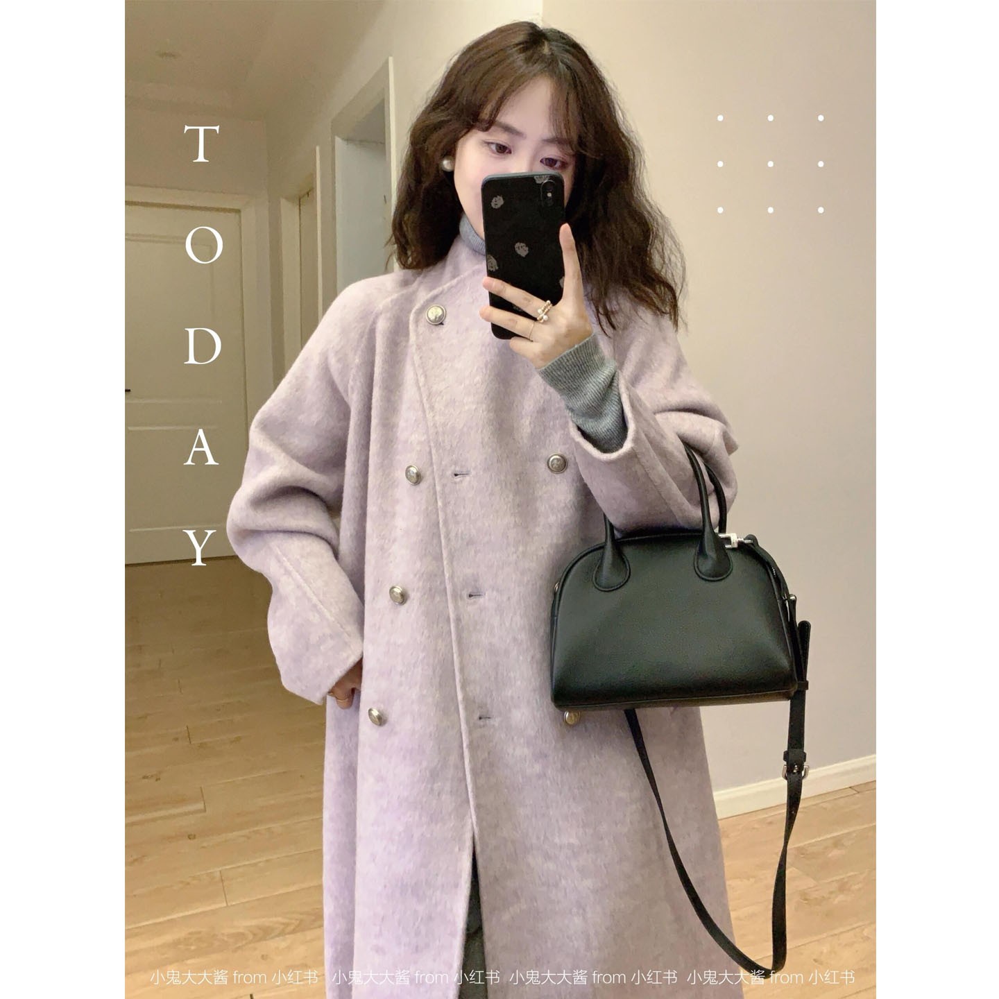 双面呢子大衣女新款秋冬西装毛呢外套高级感小个子加厚气质中长款