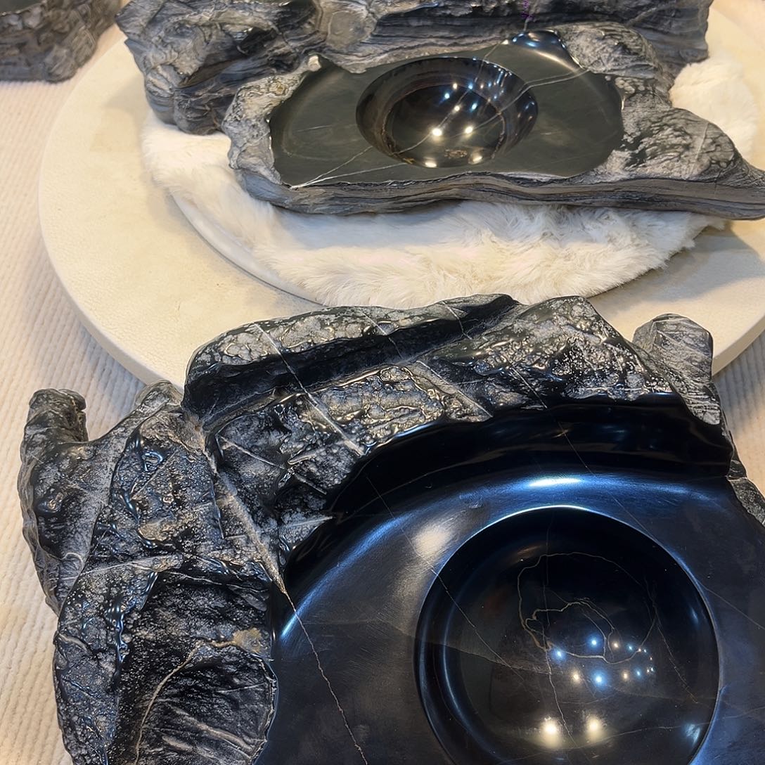 灵璧石原石砚台摆件