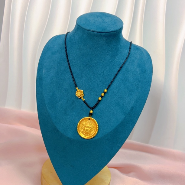 铜合金项链 时尚百搭黄财财项链378024