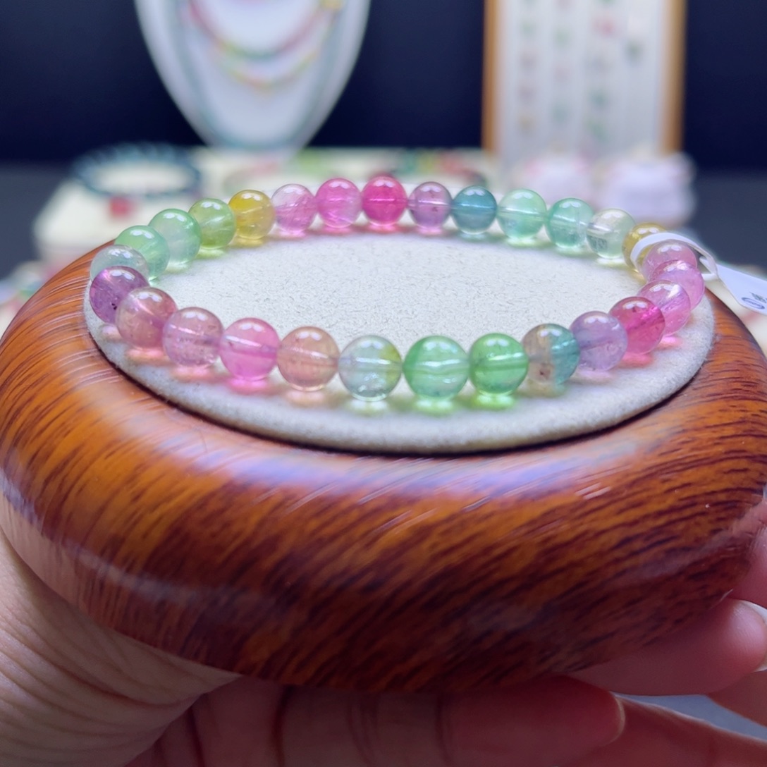 碧玺手链未镶嵌西瓜6.6mm