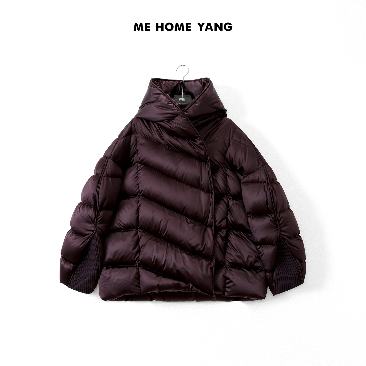 ME【波浪袖鹅绒服】无胆防绒磁吸扣螺纹拼接芽条羽绒服MEQA2677长款