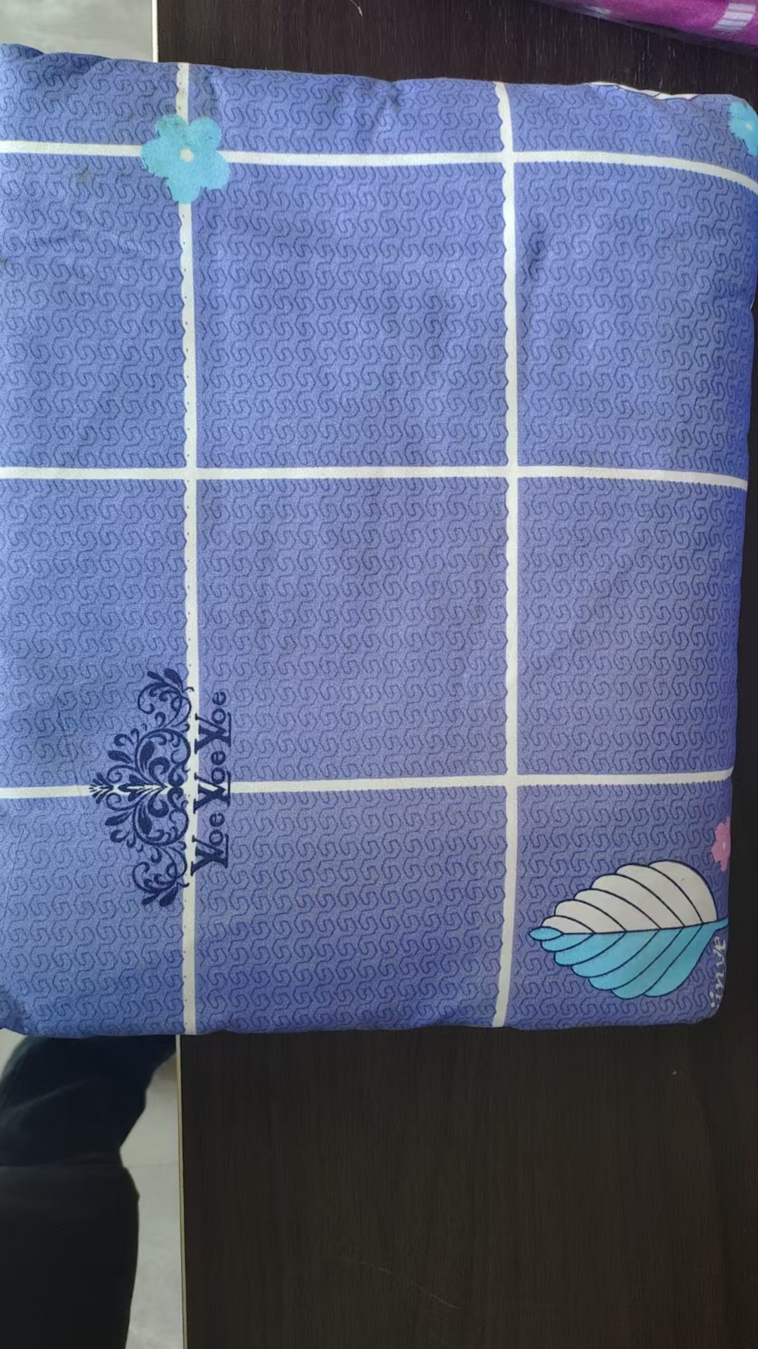 深蓝条纹印花四件套