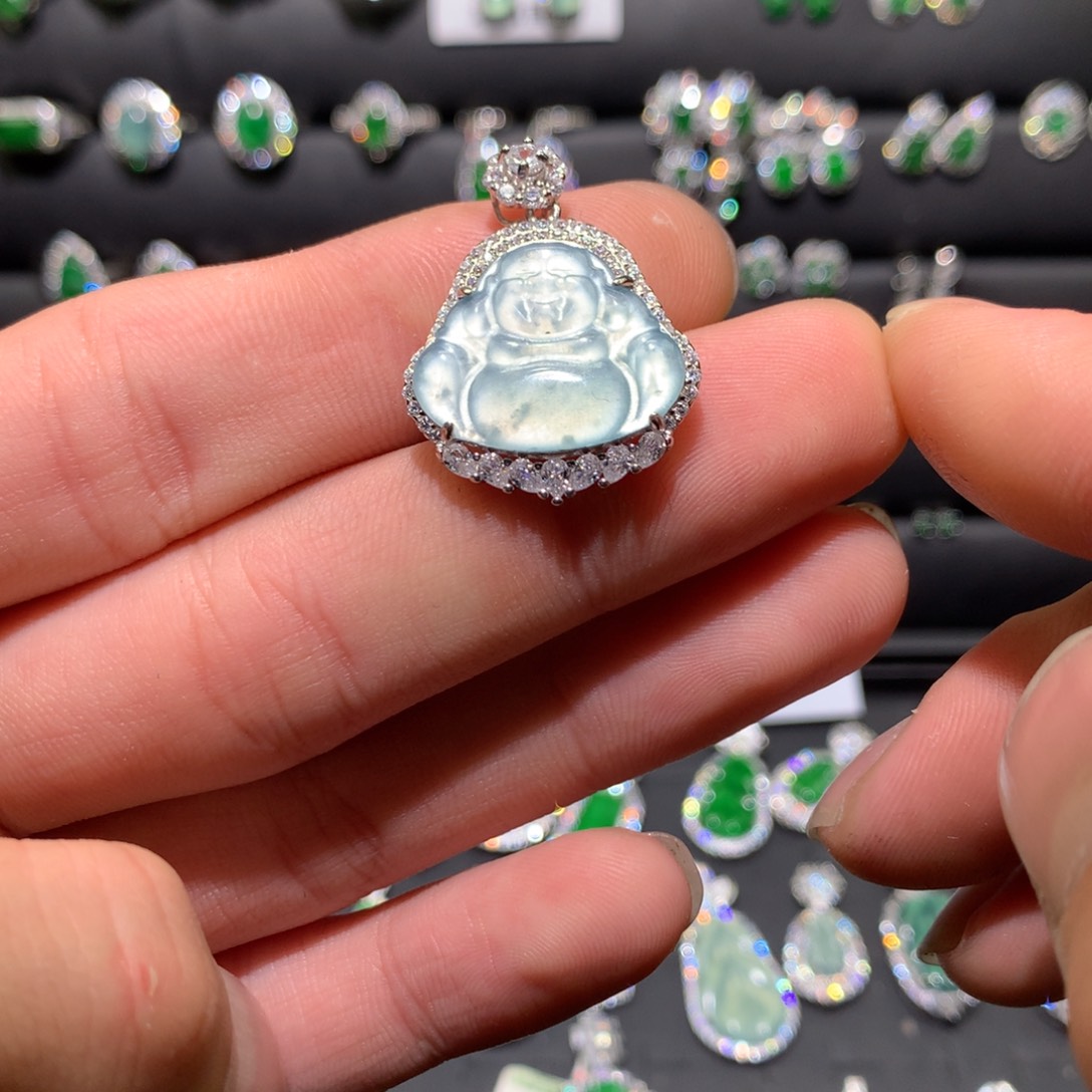 翡翠银S925镶嵌颈饰