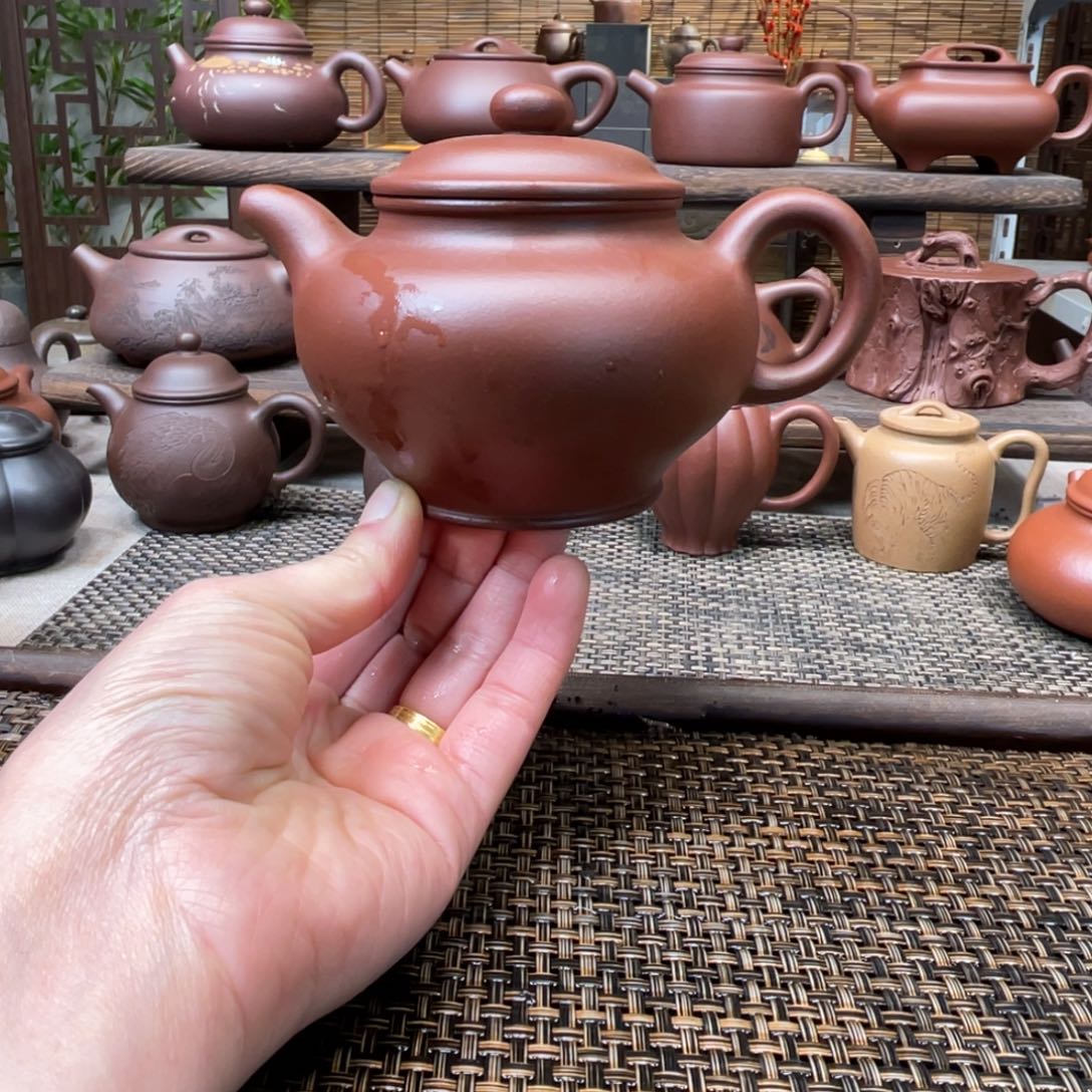 紫砂茶壶宜兴原矿紫砂手工制300