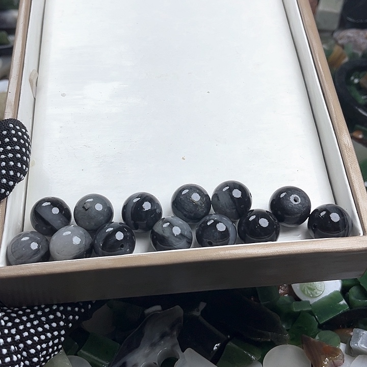 和田玉（糖玉）和田玉边角料9K金镶嵌学*海