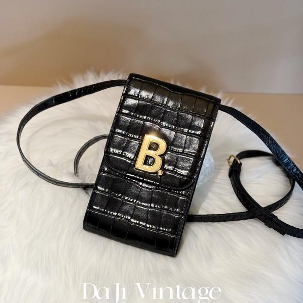 大吉中古/巴黎世家鳄鱼纹手机盒子斜挎包