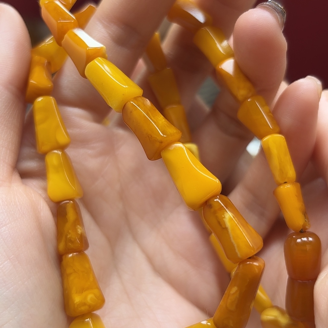 琥珀裸石未镶嵌45项链