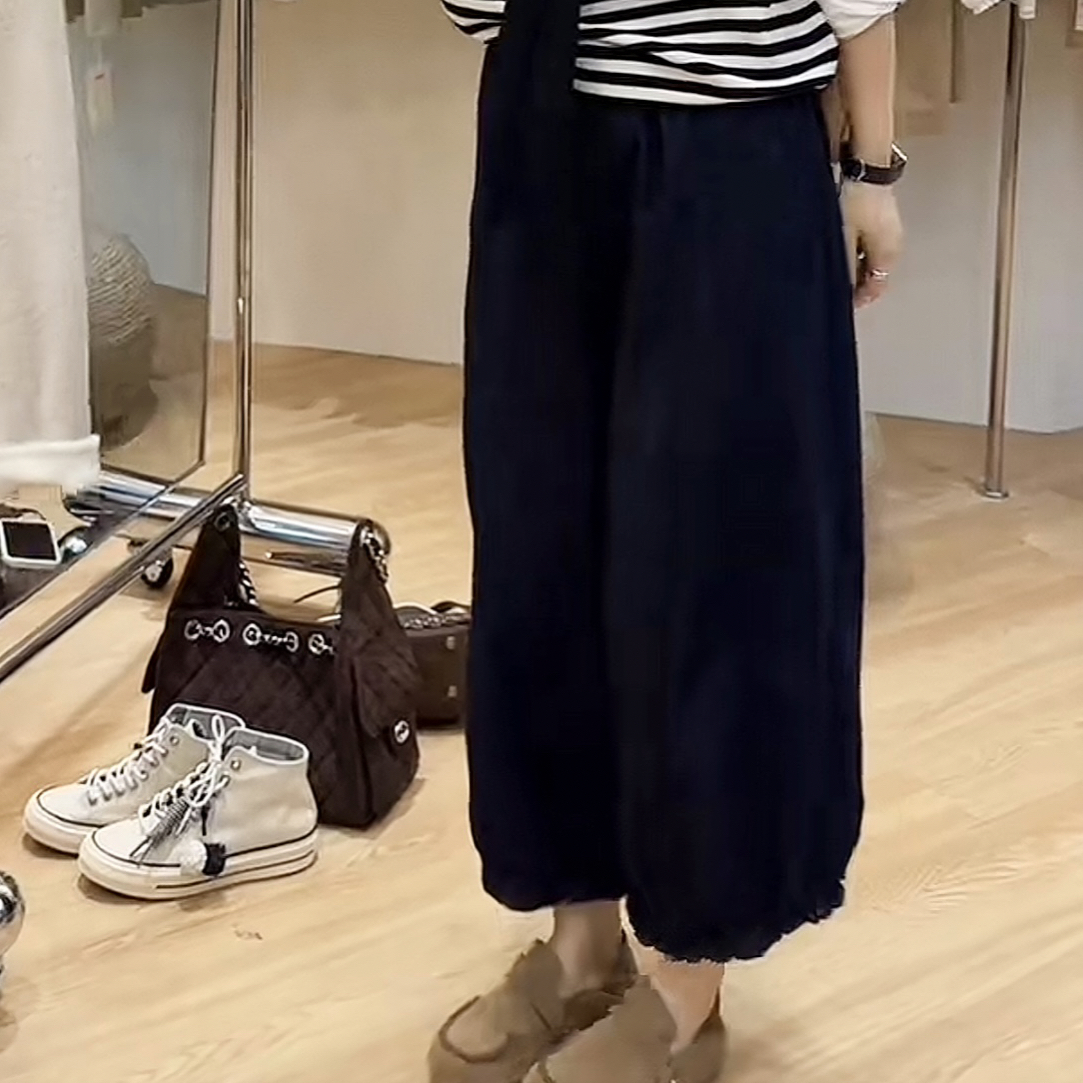 89118韩系【花苞裤】小个子版松紧腰牛仔裤2025秋季新款牛仔裤