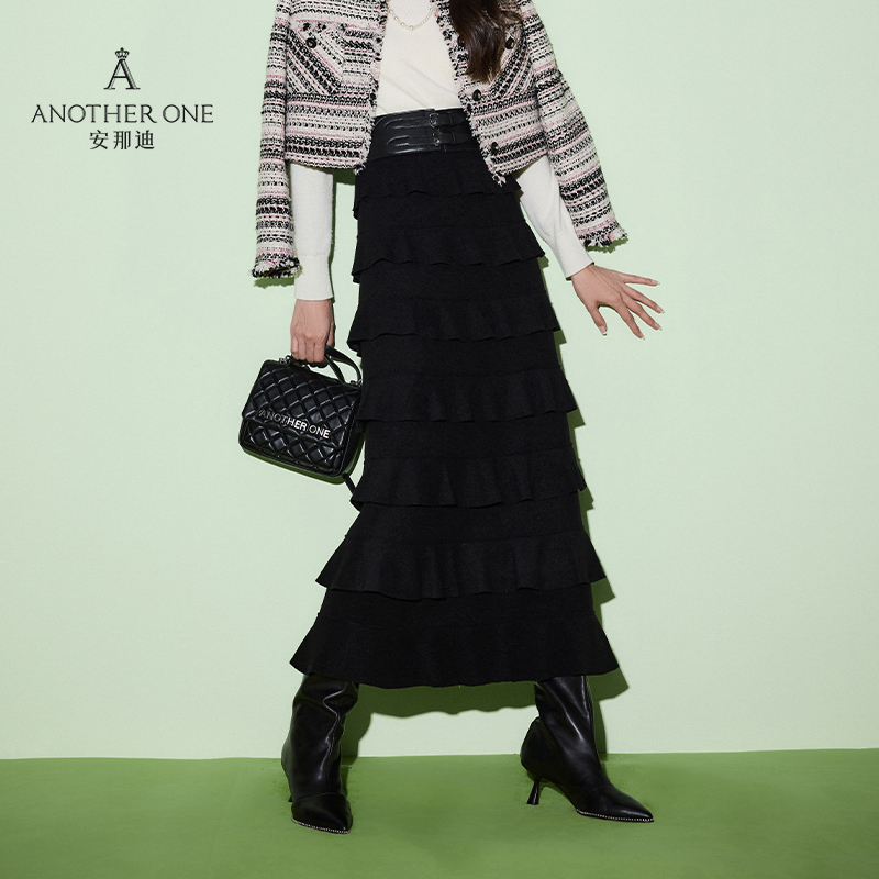 ANOTHER ONE安那迪时髦设计感绝美半身裙女法式名媛气质蛋糕裙