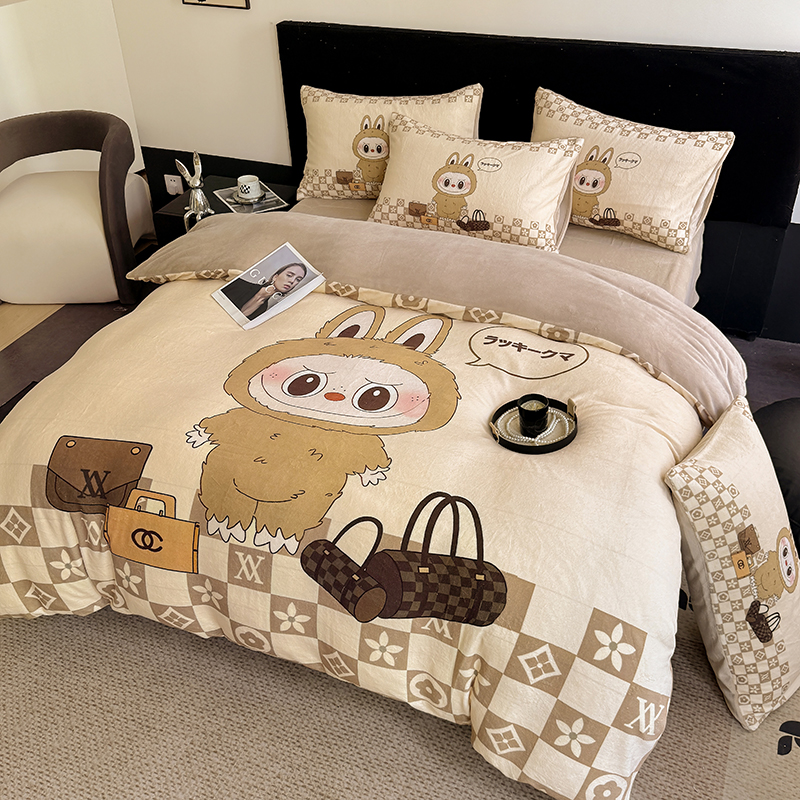 【牛奶绒宝宝绒】秋冬暖宝宝加厚保暖四件套过冬可机洗防静电套件