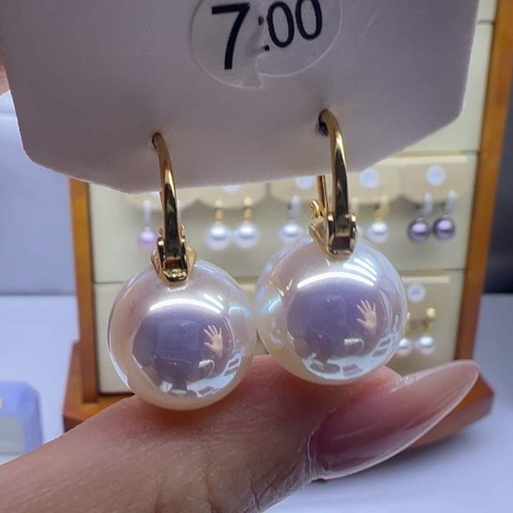淡水珍珠耳饰银S925镶嵌