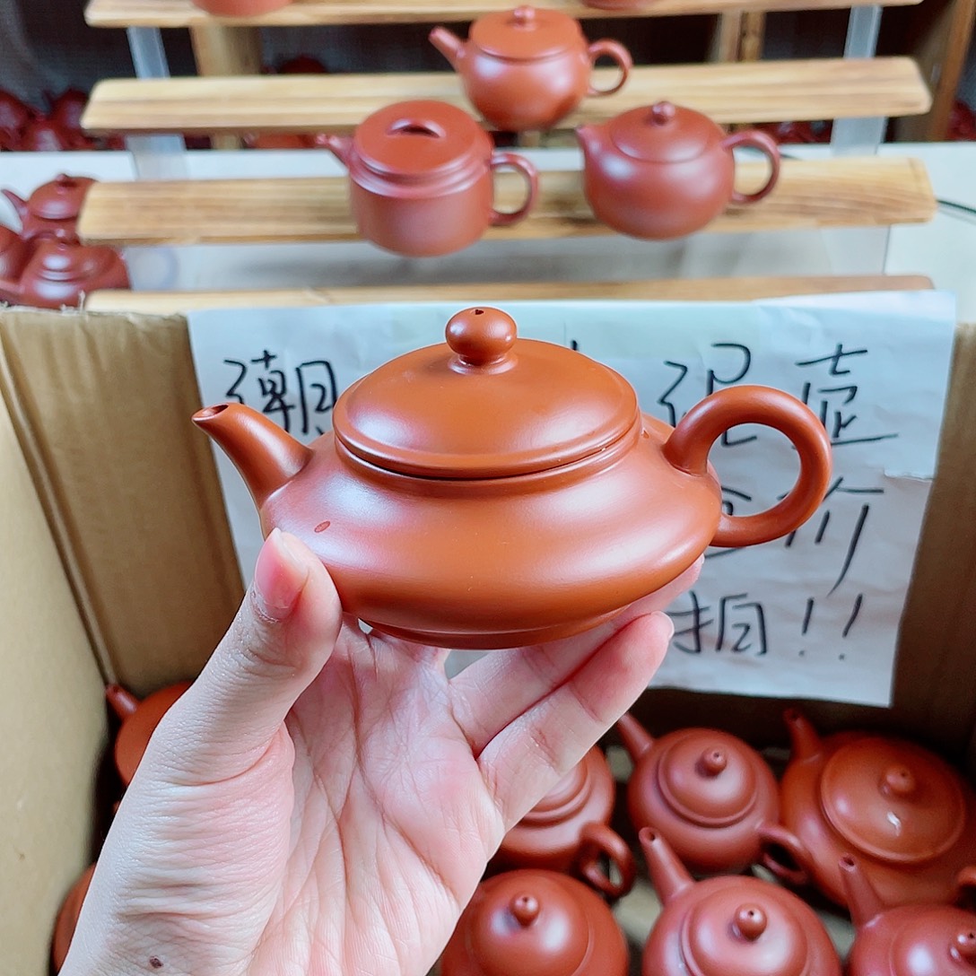 潮州朱泥壶扁壶120
