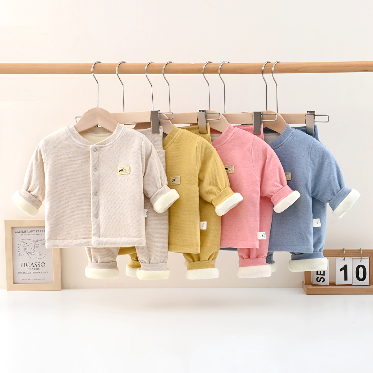 （格伦贝拉专享）儿童秋冬高腰套装宝宝加棉加绒保暖衣宝宝外套衣服