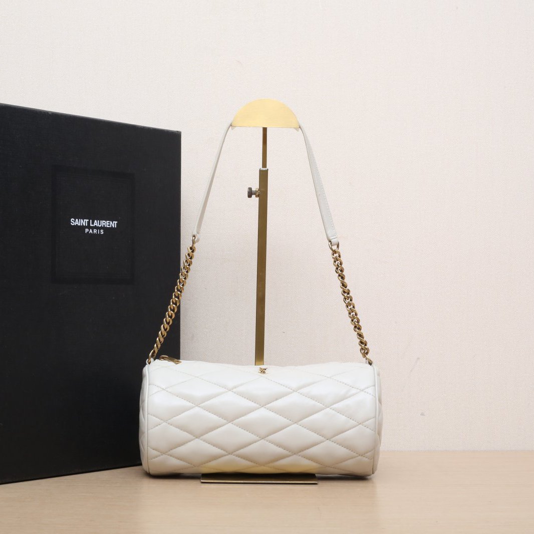 95新 YSL/圣罗兰 【娇】Sade 圆桶 单肩 腋下包 093433