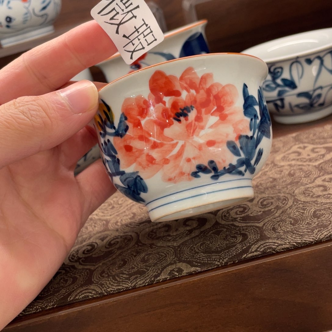 釉下手绘茶具微瑕