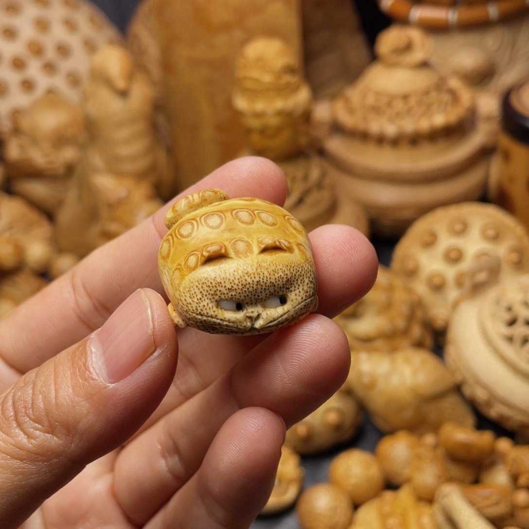 竹觉*好玩的竹雕小猫咪