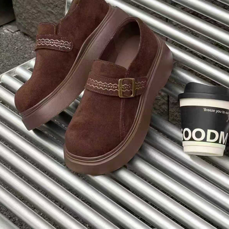 潘潘大码女鞋40-43码春款厚底勃肯单鞋6516