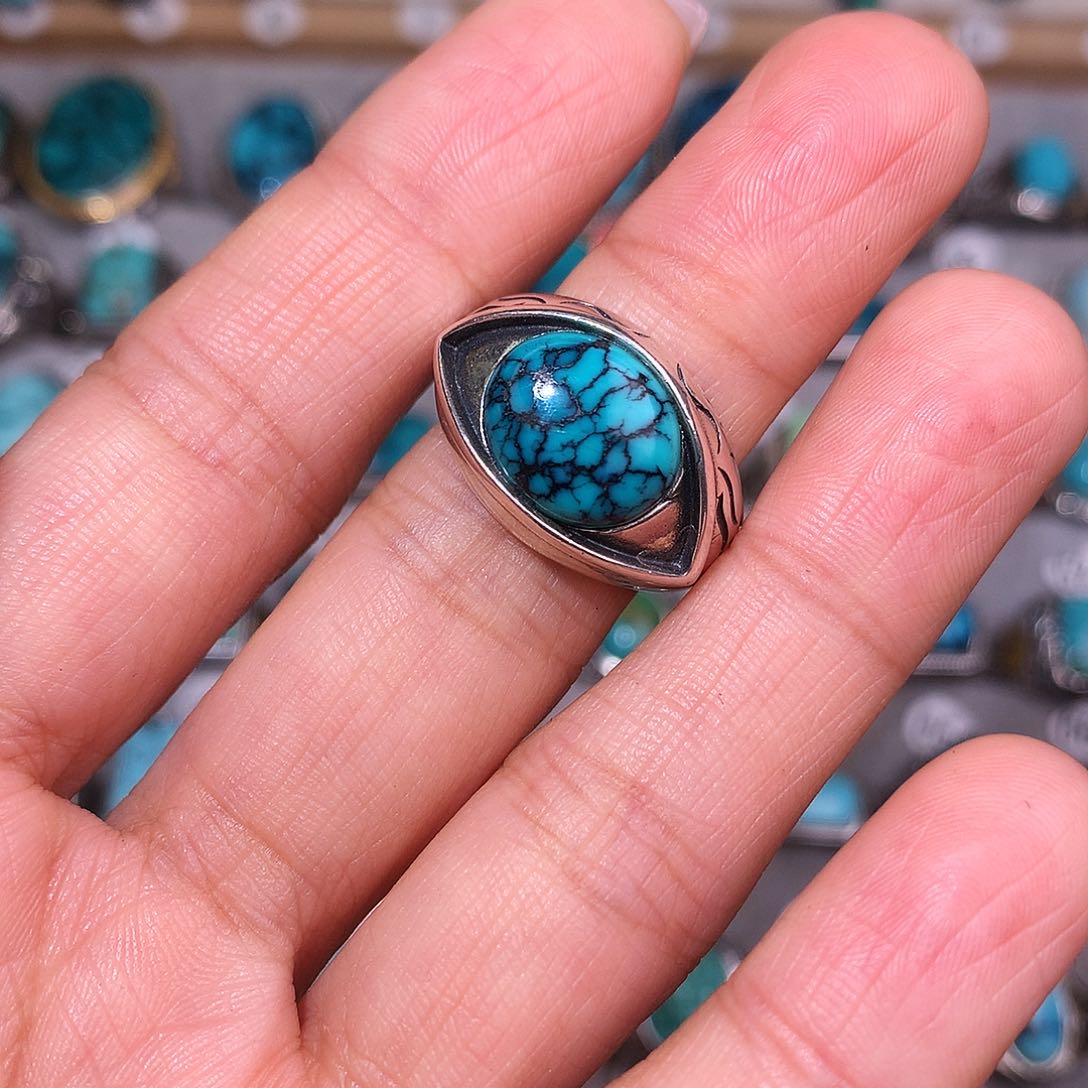 绿松石挂件银S925镶嵌