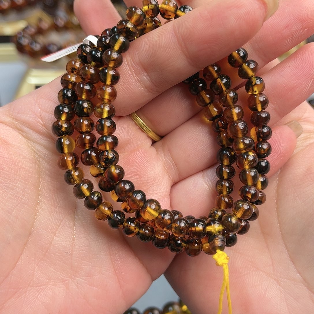 琥珀手链未镶嵌抚顺琥珀6+药珀108