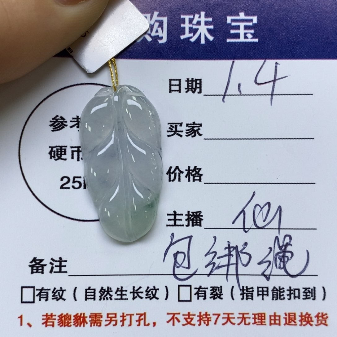 颈饰未镶嵌翡翠叶子