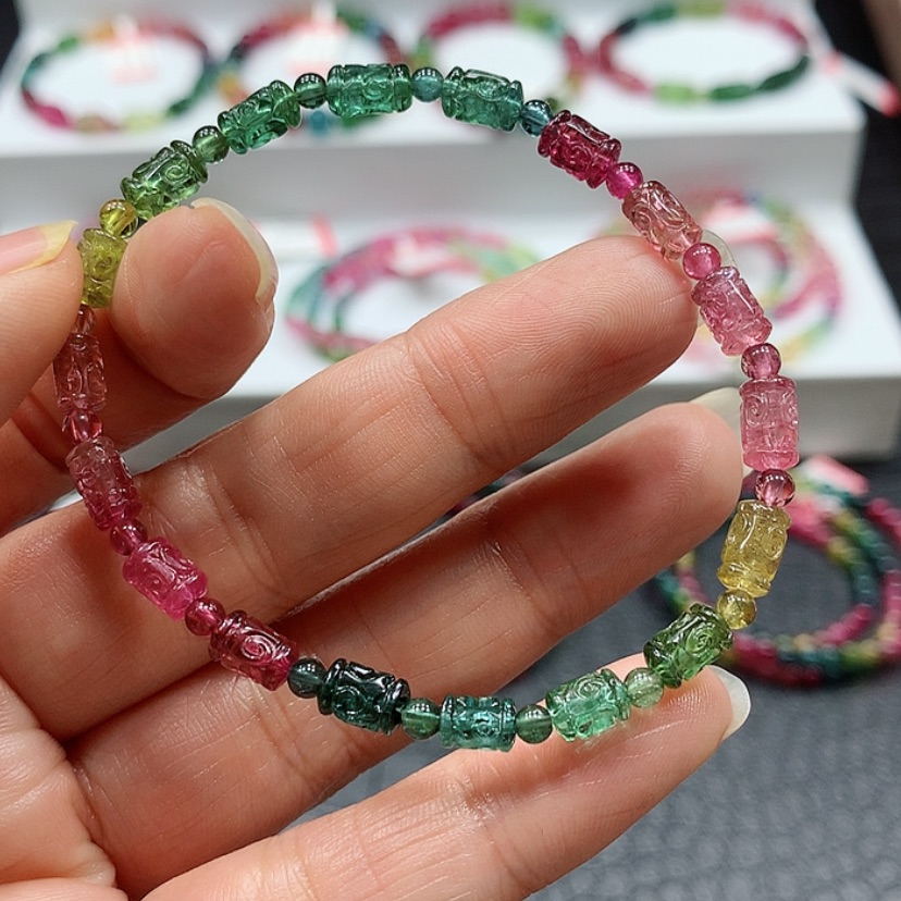 【闪购商品】碧玺手链未镶嵌老矿彩虹碧玺手链