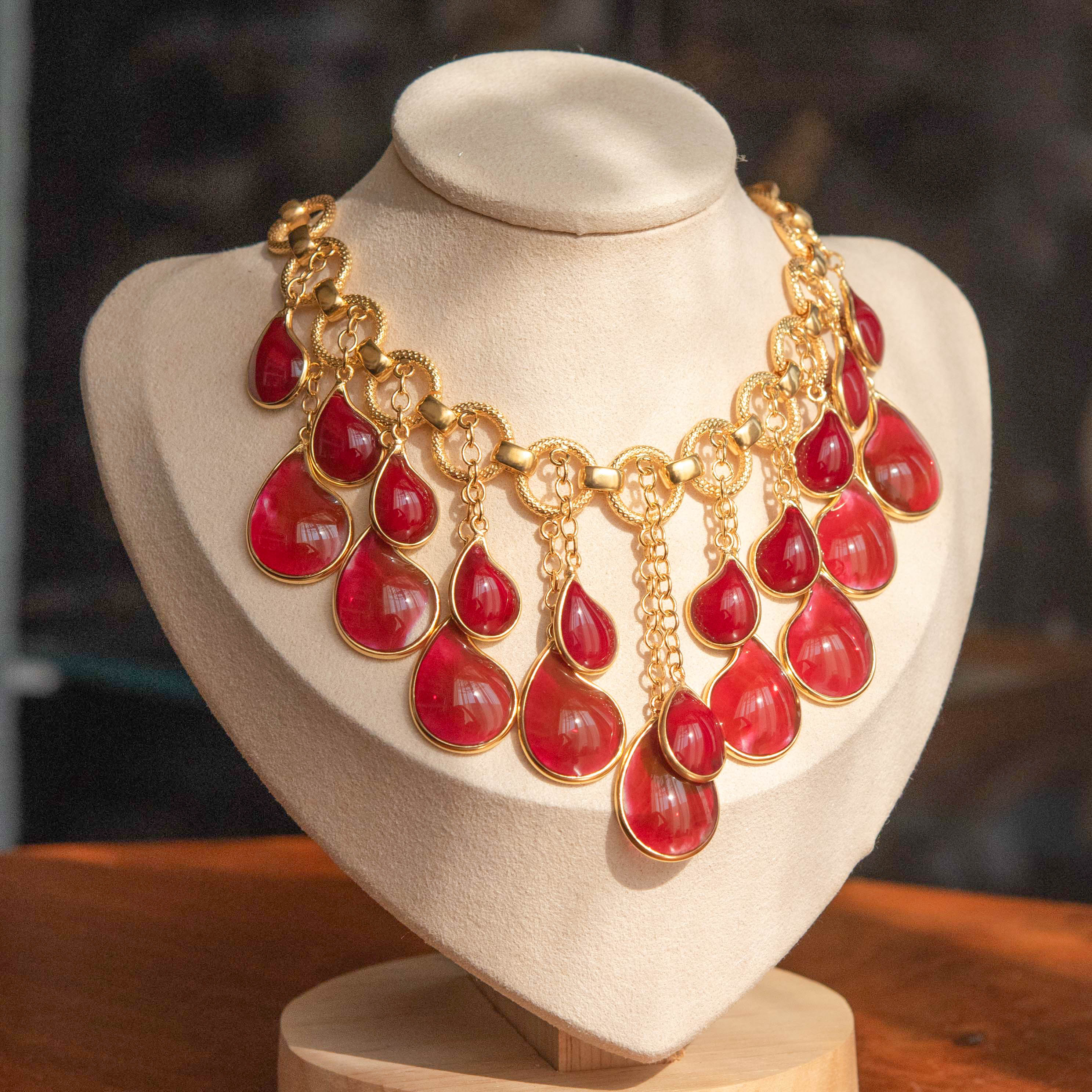 合金耳饰 正品栖璃人鱼泪滴系列耳饰戒指项链 浇筑琉璃小众设计