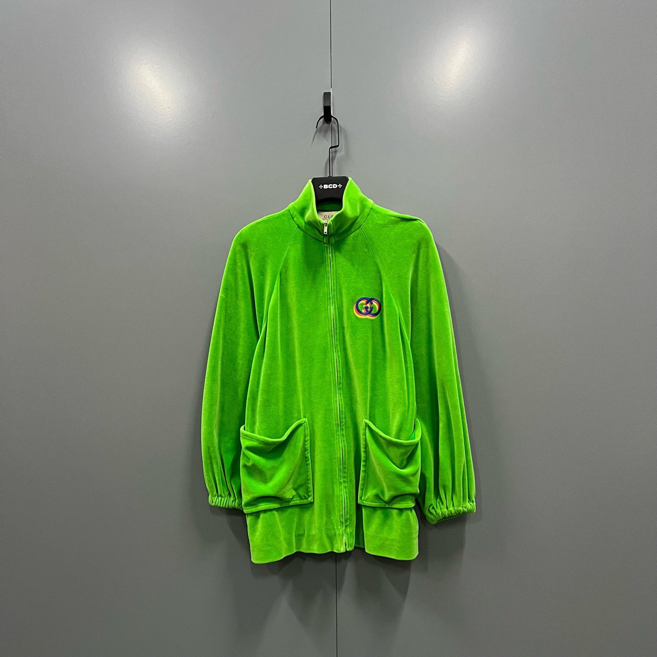 95新 GUCCI/古驰 绿色双G绒面外套bc005820