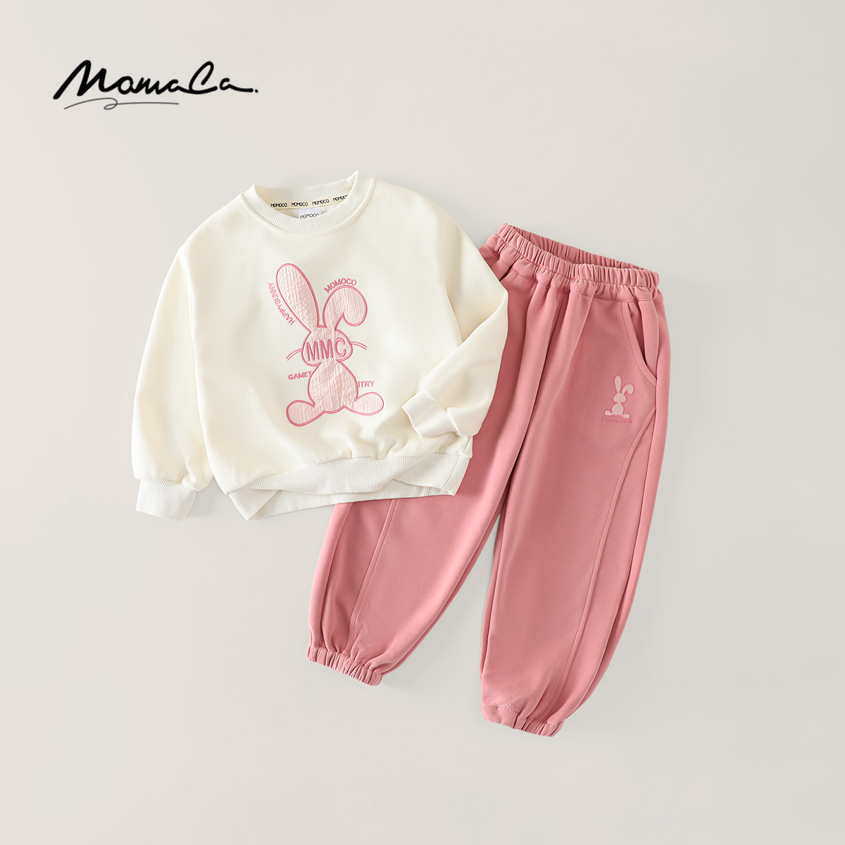 MOMOCO秋季女童中大童休闲甜美洋气卡通卫衣两件套77780580010