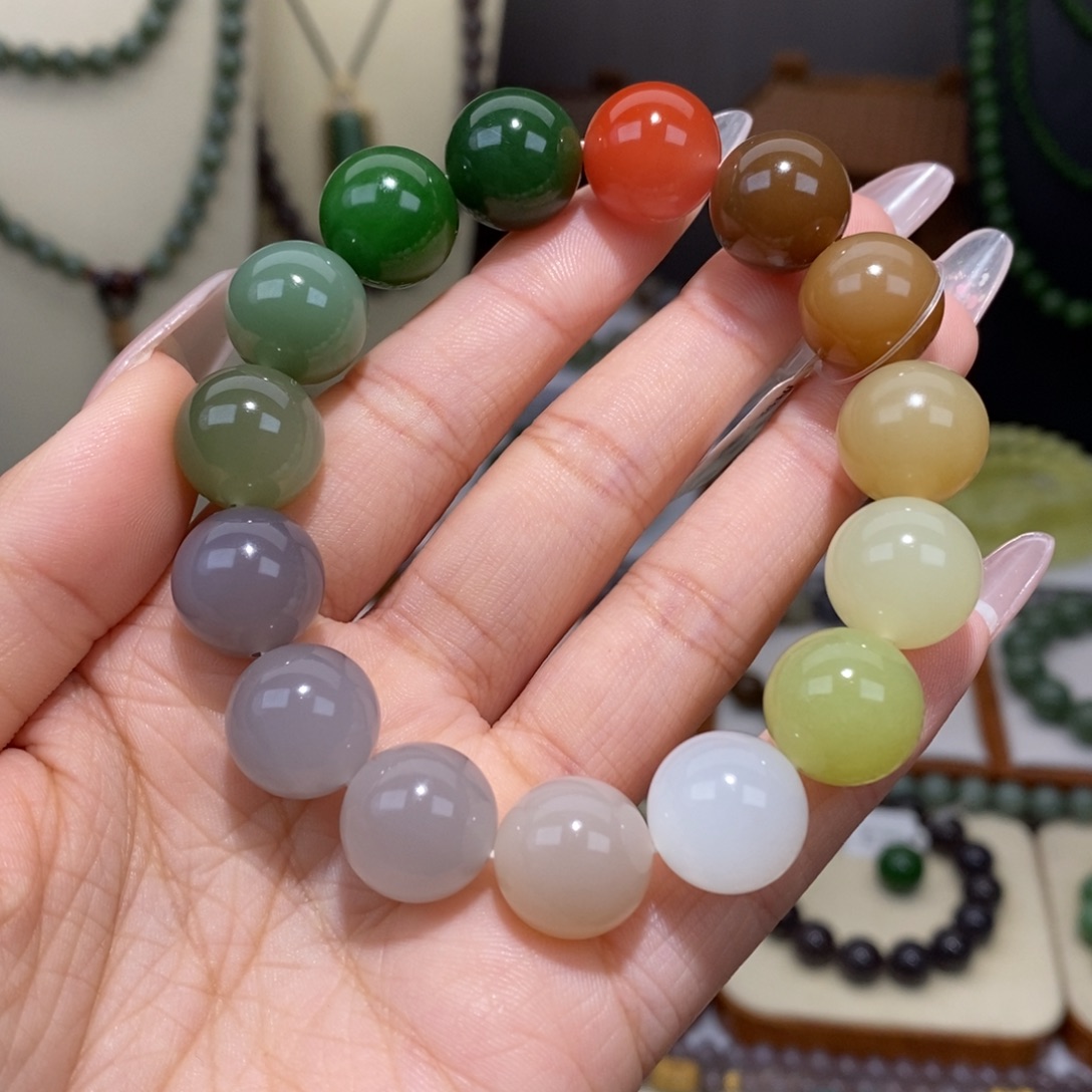 和田玉未镶嵌手串14