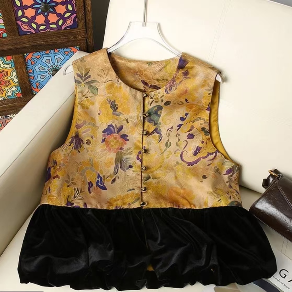 紫陌  中式国风马甲秋款高级设计款