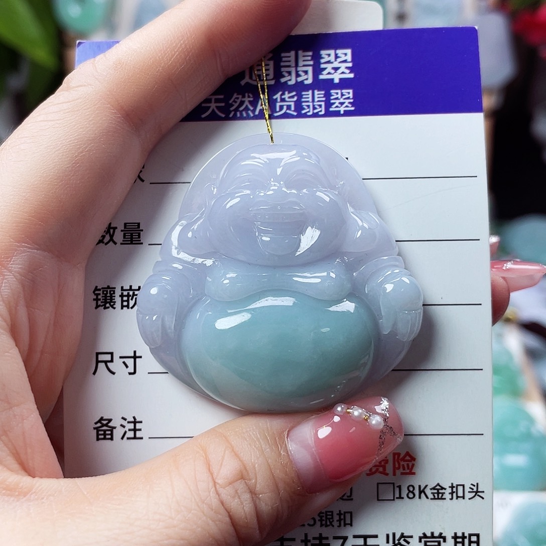 翡翠未镶嵌颈饰佛公21