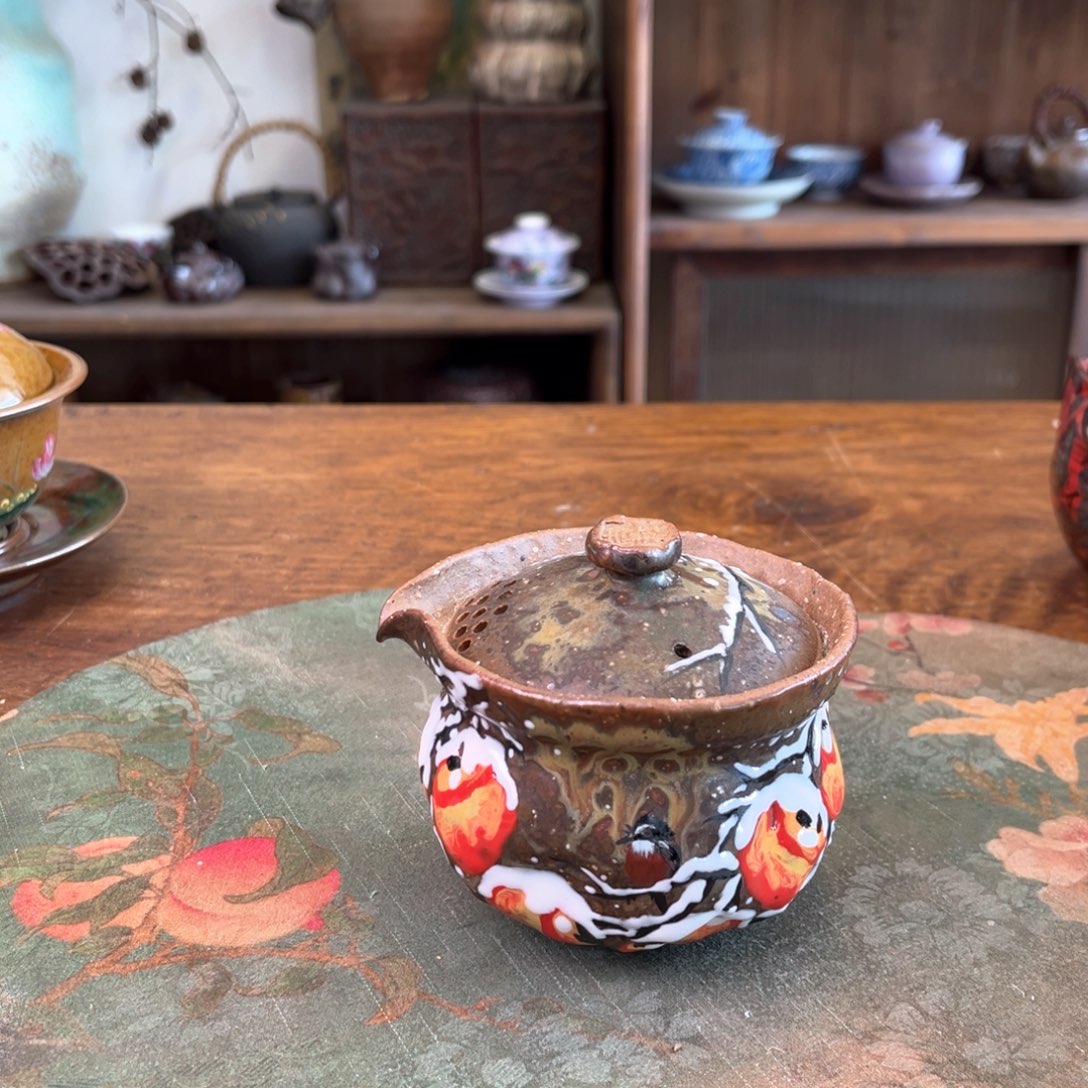 杯柴烧手工手绘陶瓷