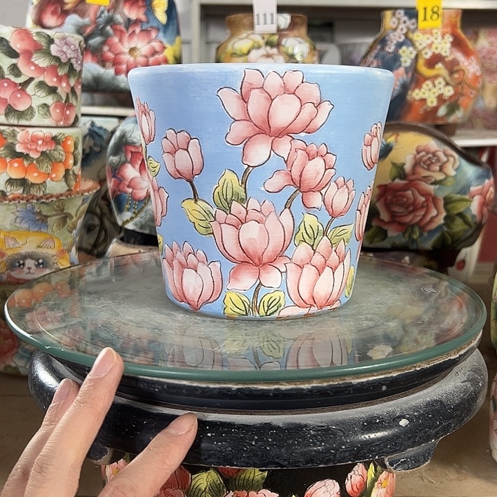 满38包邮 景德镇幸运花盆