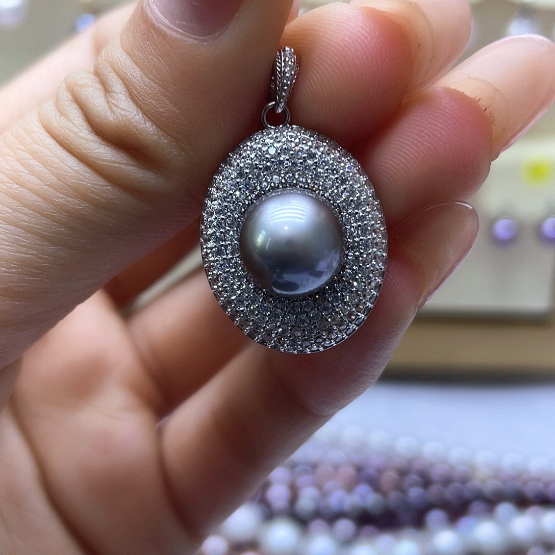 海水珍珠颈饰银S925镶嵌