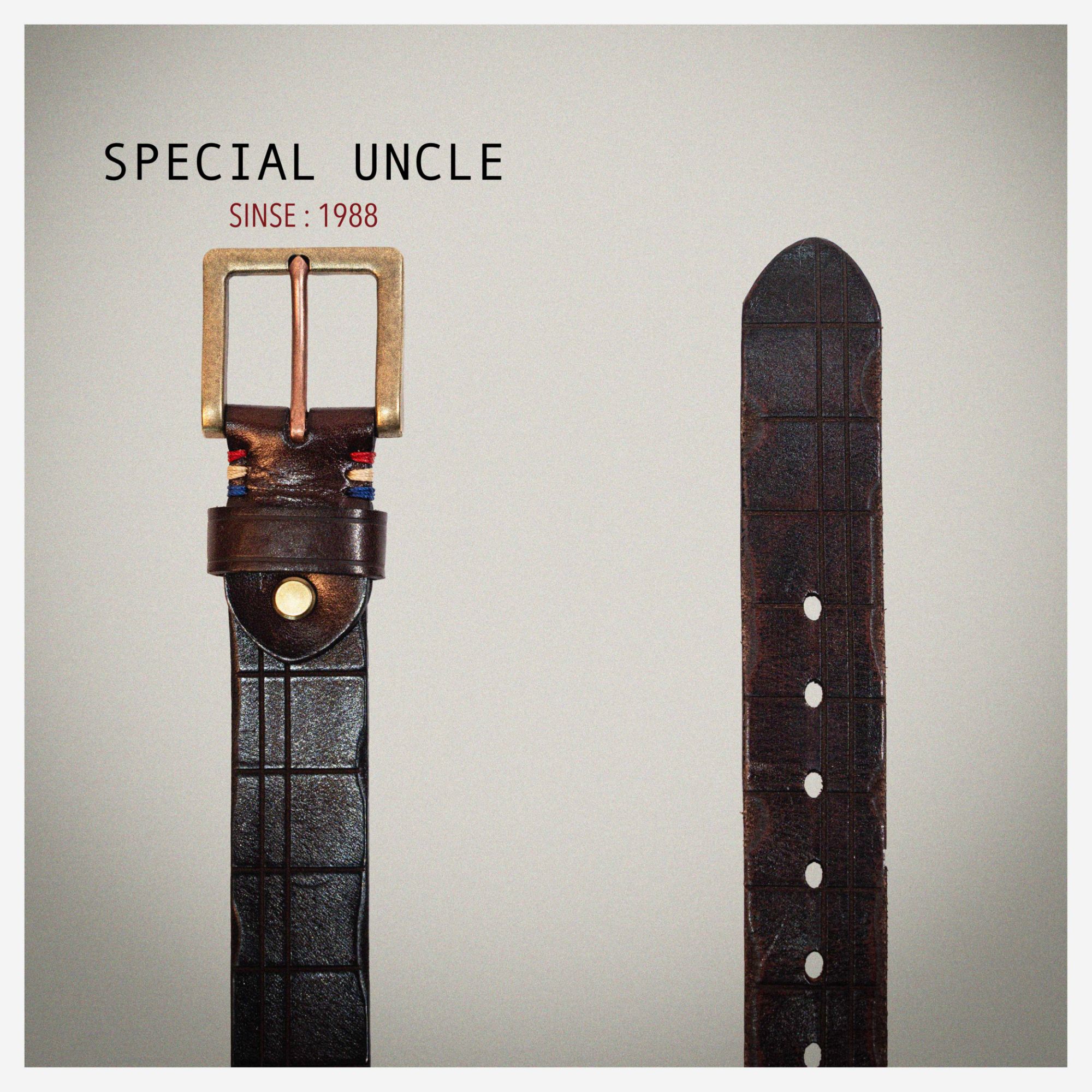 特叔【皮带】复古牛皮革铜扣腰带男士真皮经典裤腰带平滑扣简约皮带