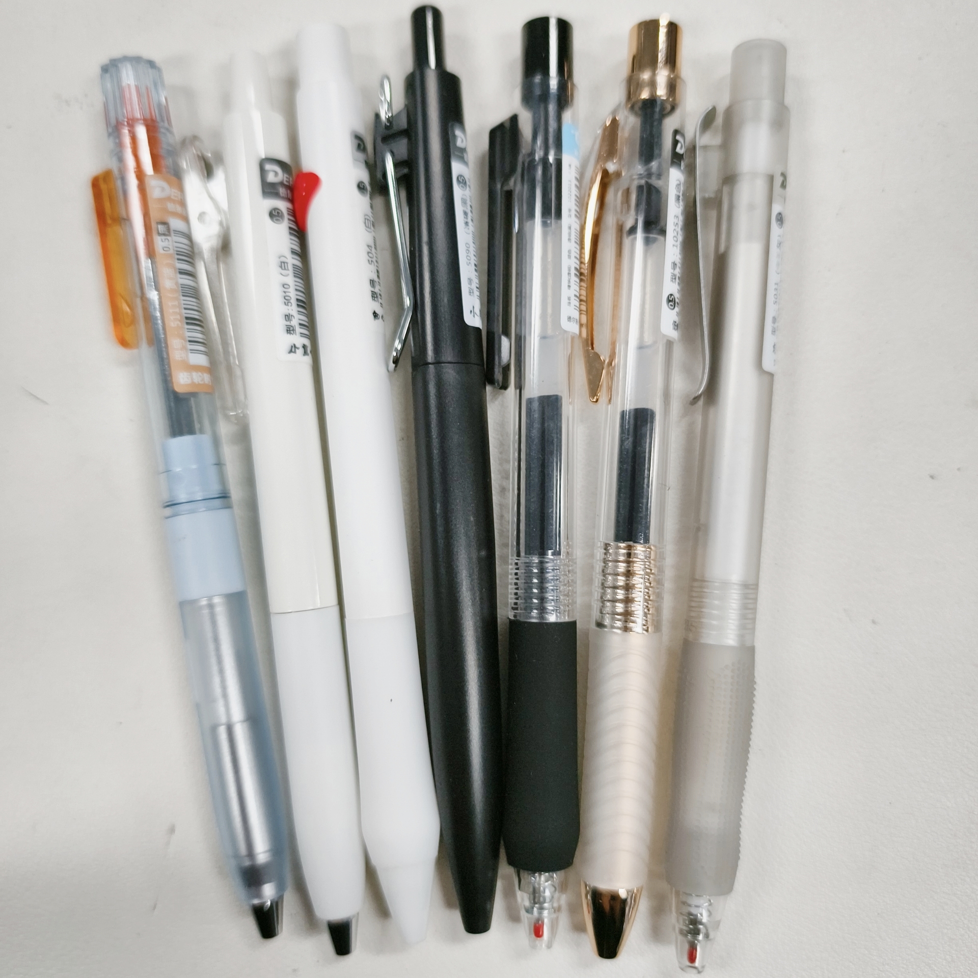 【黑墨-7支】A22德尔施体验装按动中性笔.掉蜡不售后