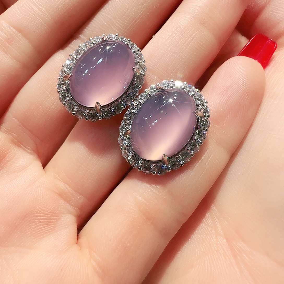 玛瑙/玉髓未镶嵌耳钉