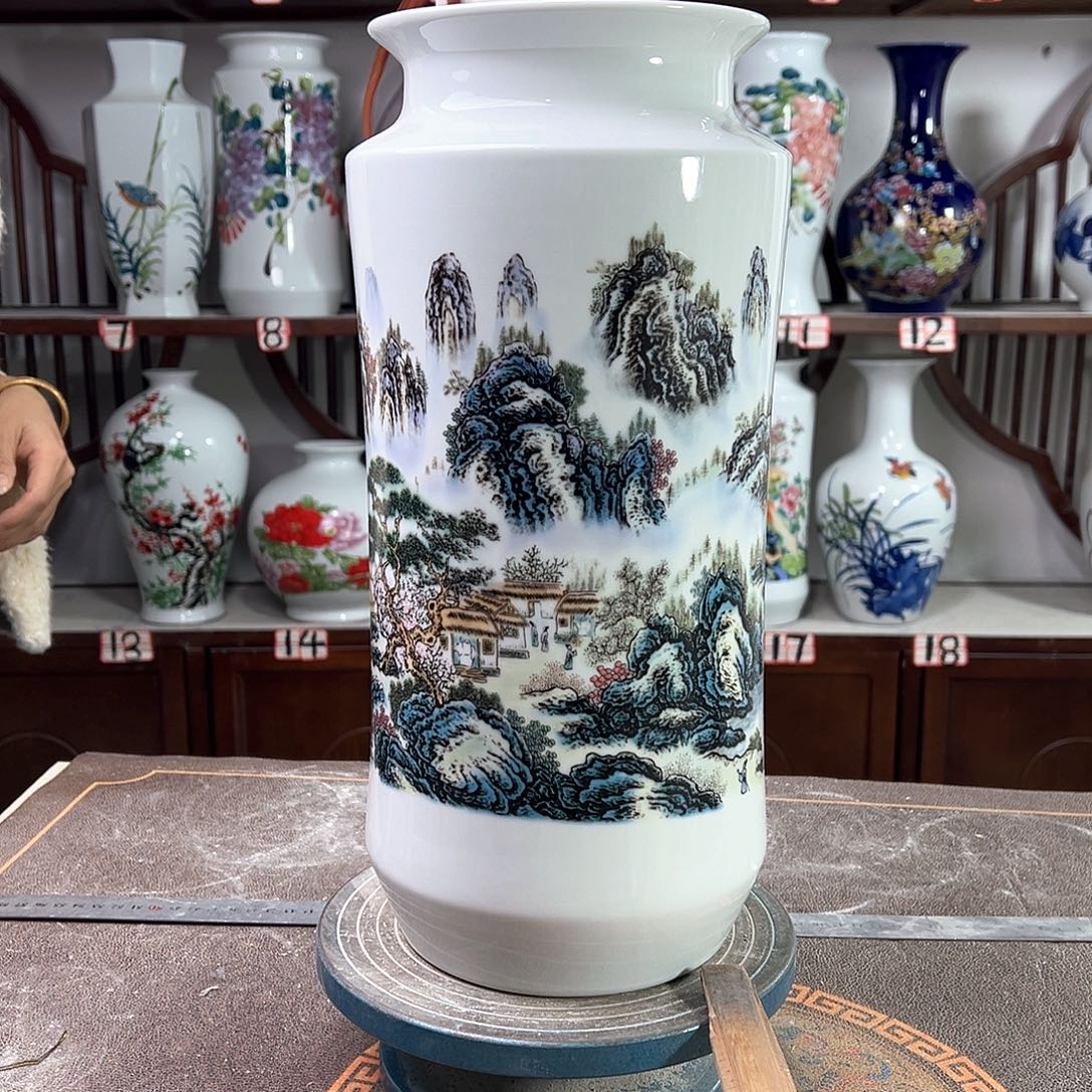 摆件陶景德镇陶瓷书山水