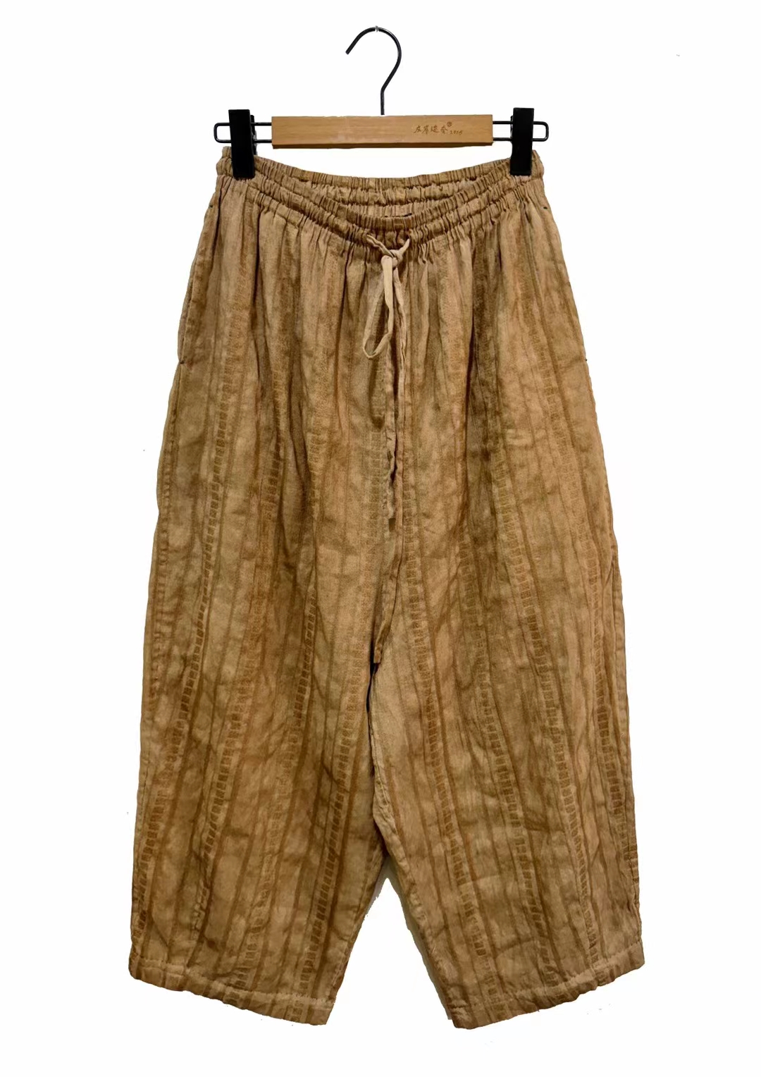 左岸迷香褐条裤子