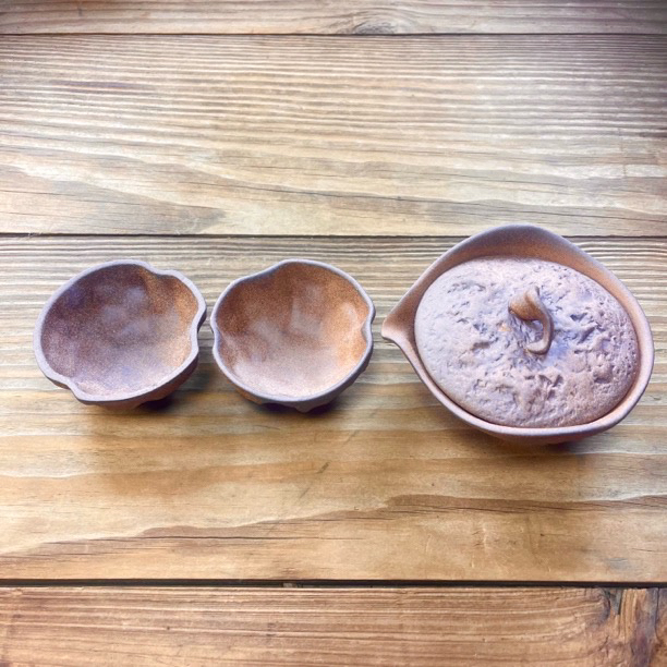 （卢老师新款）手捏祥云大口手抓壶盖碗粗陶茶具复古家用泡茶茶壶