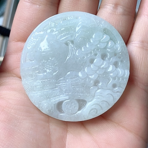 翡翠颈饰未镶嵌天然缅甸翡翠a货