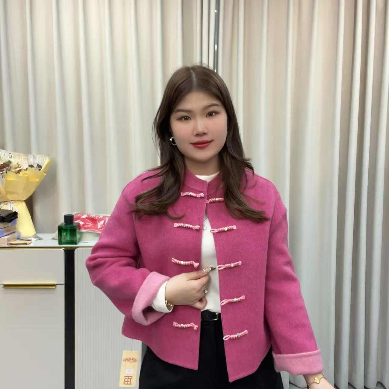 小鑫肝@南韩高货新中式羊毛国风盘扣装饰气质时尚短外套 045