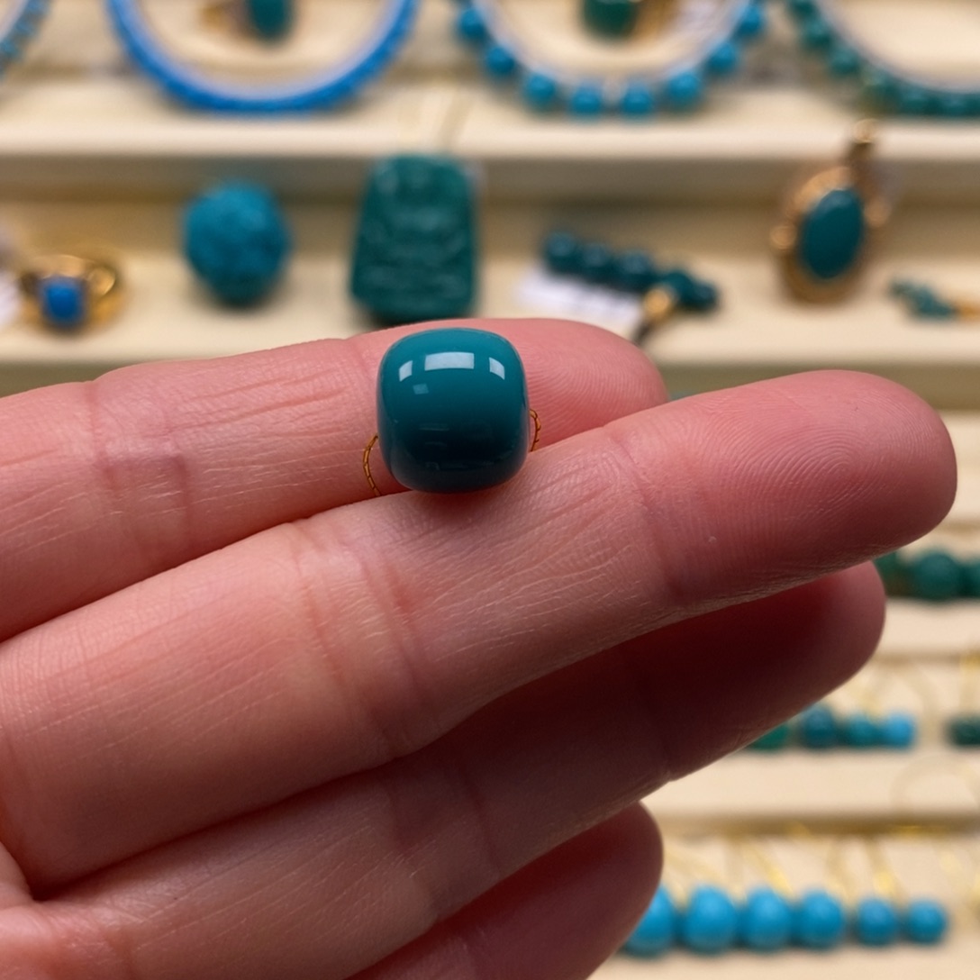 绿松石珠宝奇石未镶嵌直径10.6×9.6老型