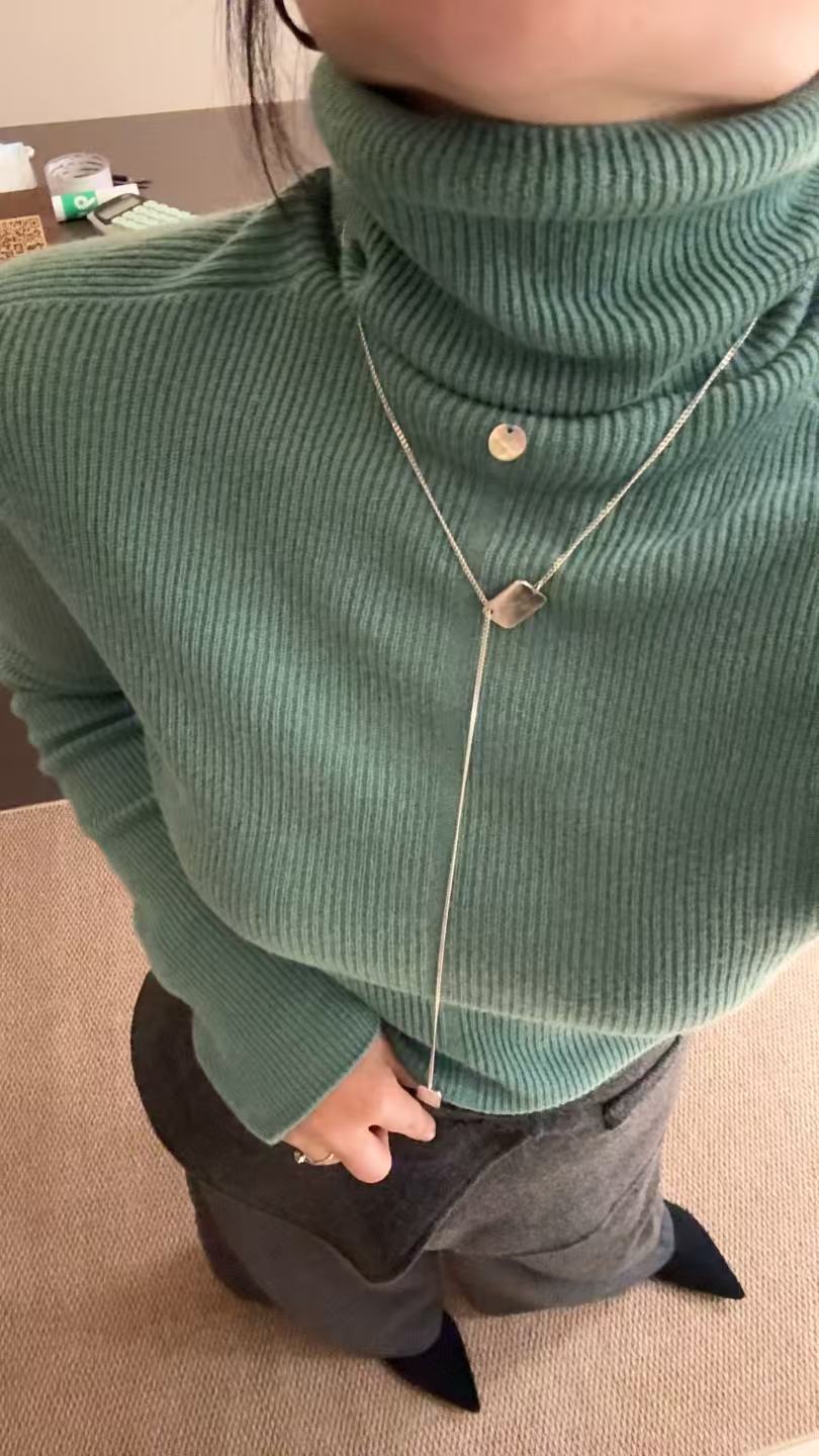 【衣衣不舍】韩系羊毛百搭针织衫显瘦修身纯色秋冬高领毛洋气