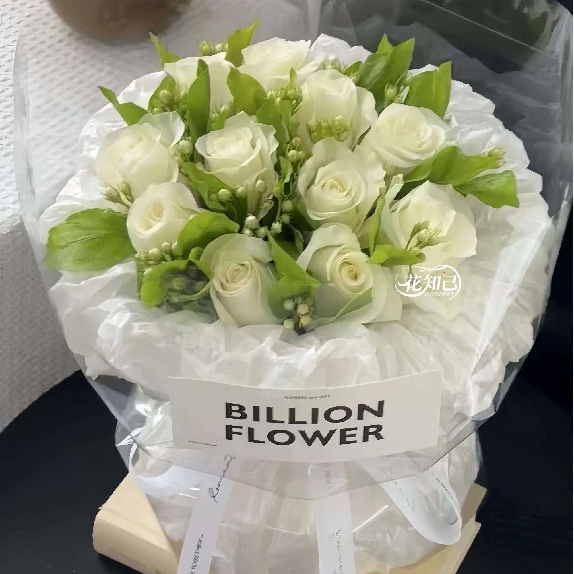 【偏偏想念你】11枝白玫瑰茉莉花混搭花束奶油风茉莉白玫瑰花束生日告白约会花束同城鲜花速送小时达